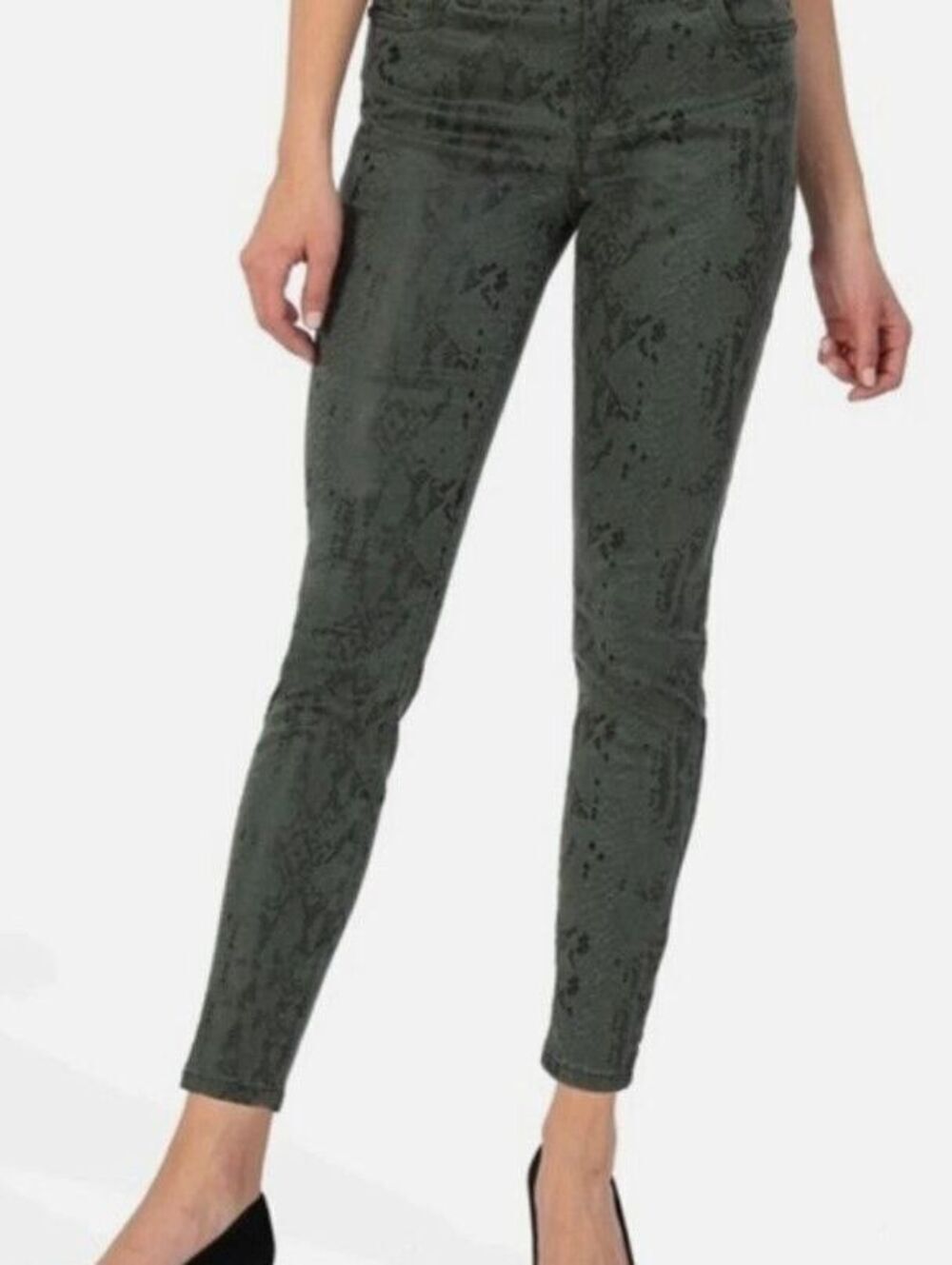 Kut From The Kloth Connie Ab Fab High Waist Skinny Jeans Snake Skin Size 8